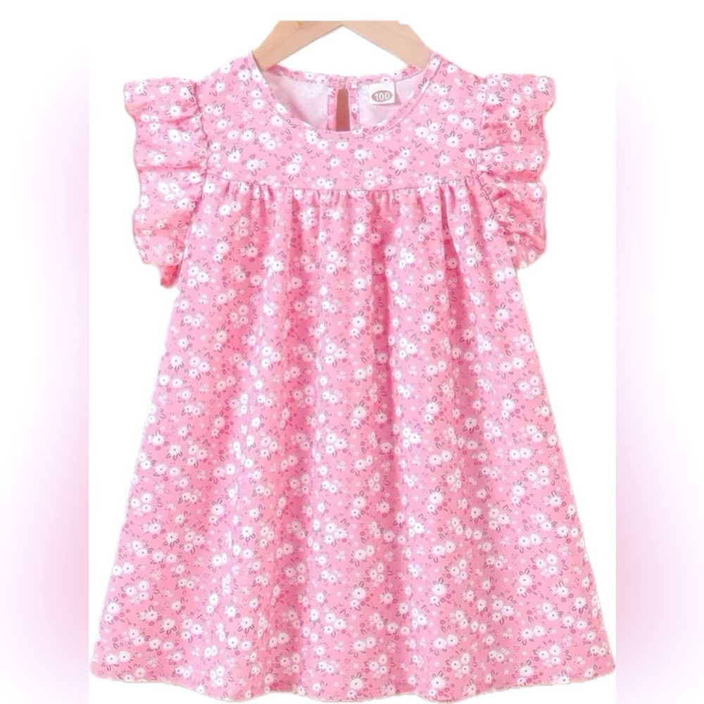 Sleeveless Ruffles Girls Floral Dress